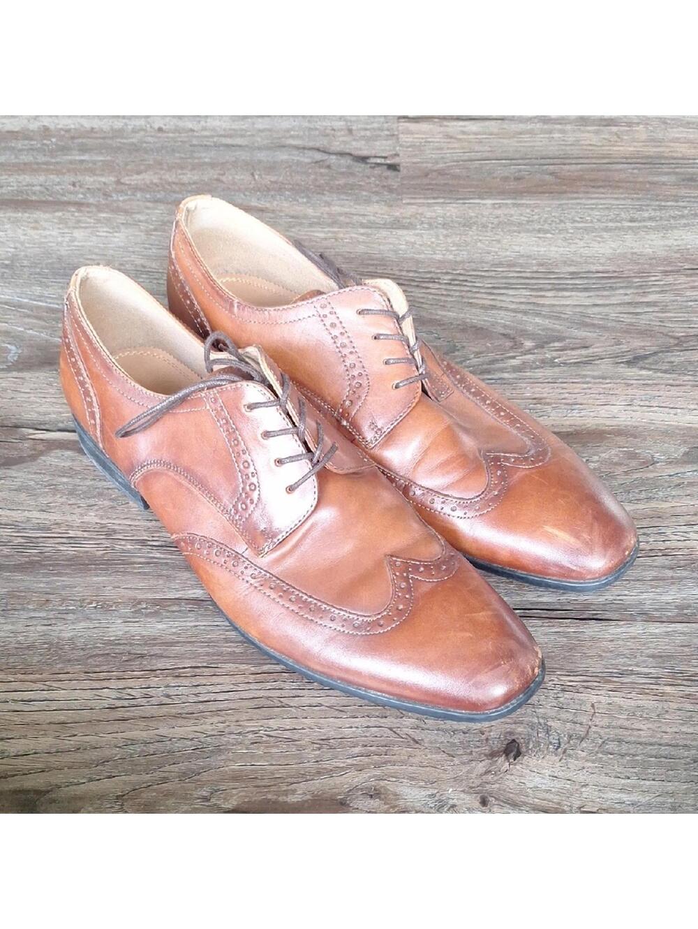 Aldo Mens Brown Leather Dress Shoe Size 12